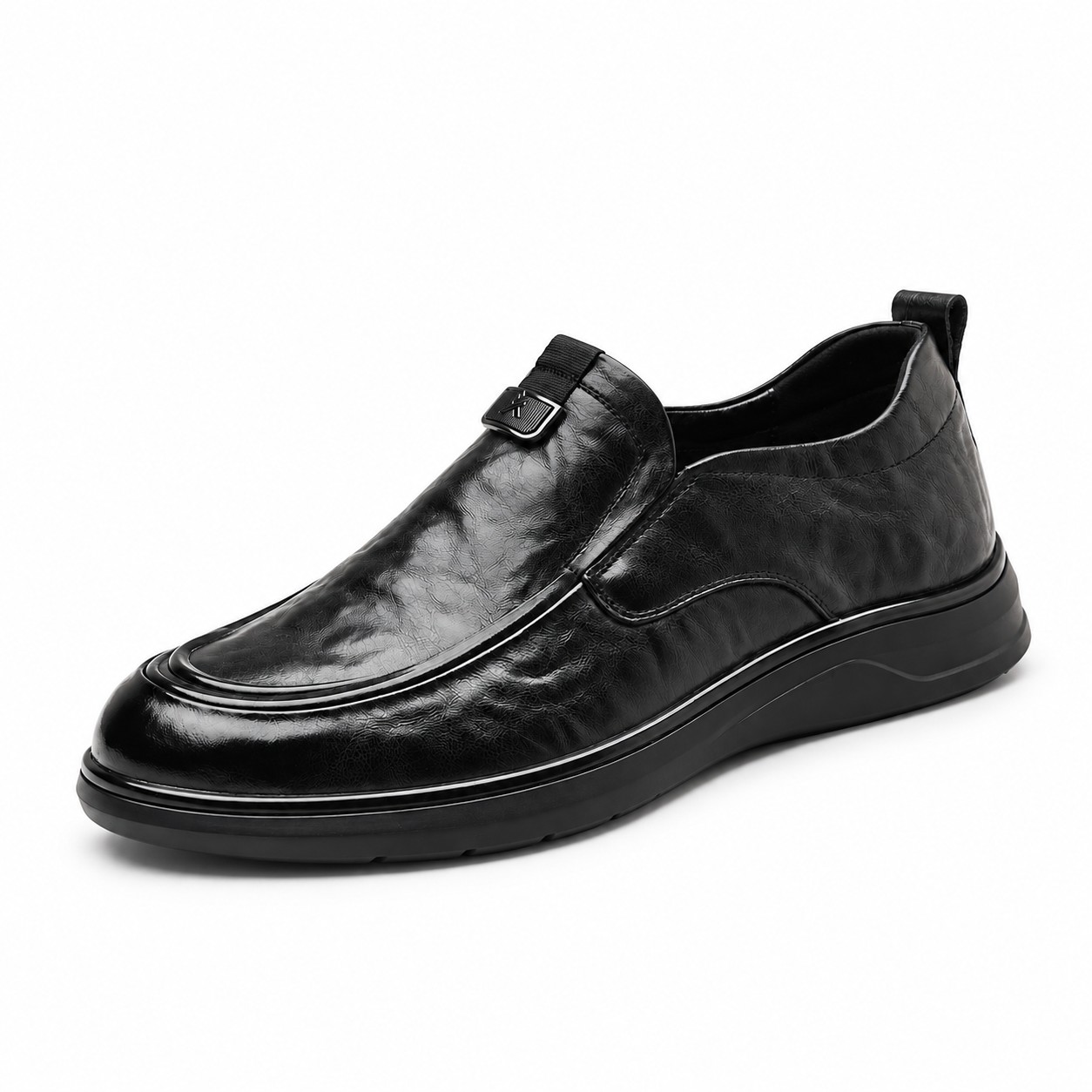 Men's Full-Grain Leather Cushioned Apron-Toe Casual Shoes 3