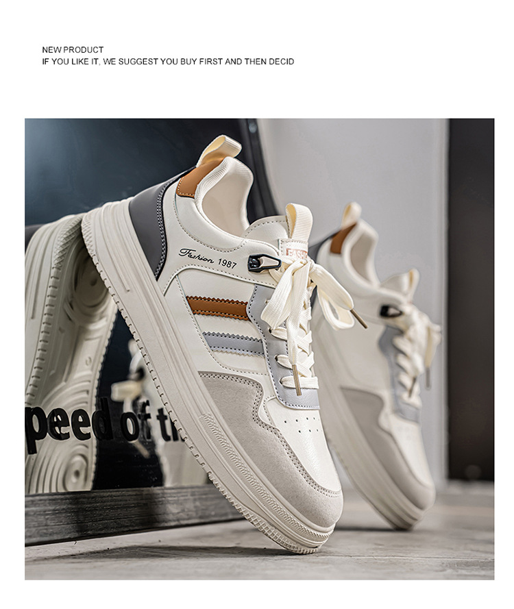Zapatos casuales de hombre con cordones transpirables estilo color block detail 9