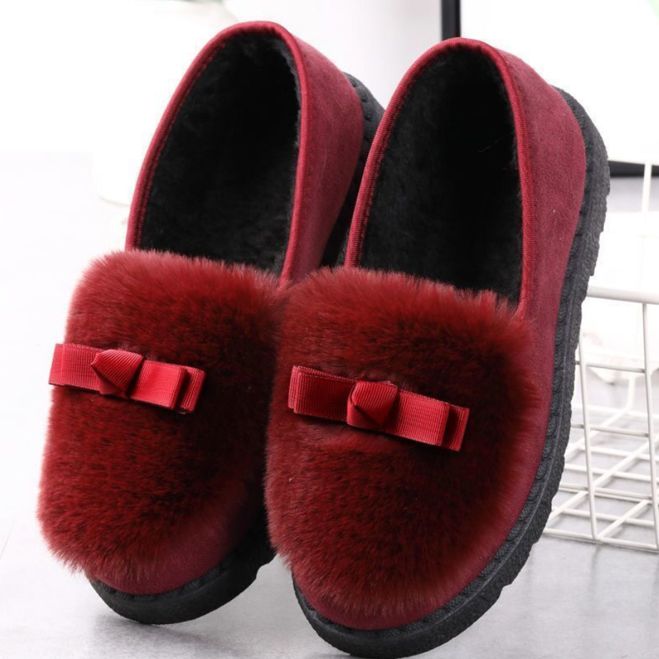 Furry shoes red