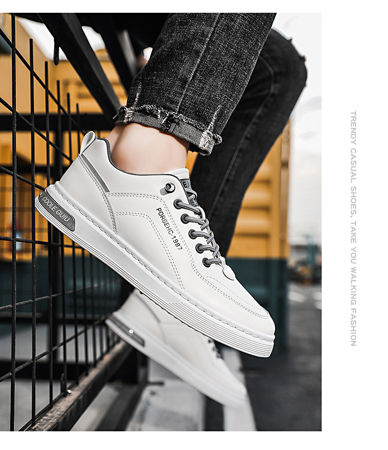 Lage leren veterschoenen voor heren - Casual schoenen detail 4