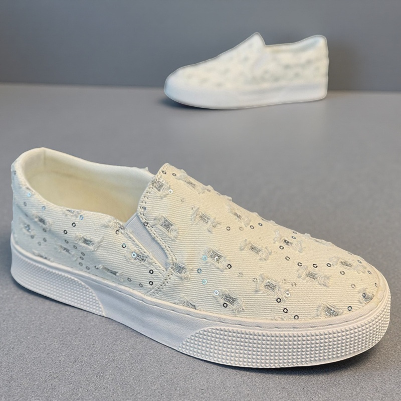 Atmungsaktive Canvas-Slip-On-Freizeitschuhe für Damen