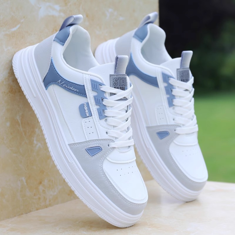 Herren Sneaker im Colorblock-Design aus PU-Leder mit Schnürung