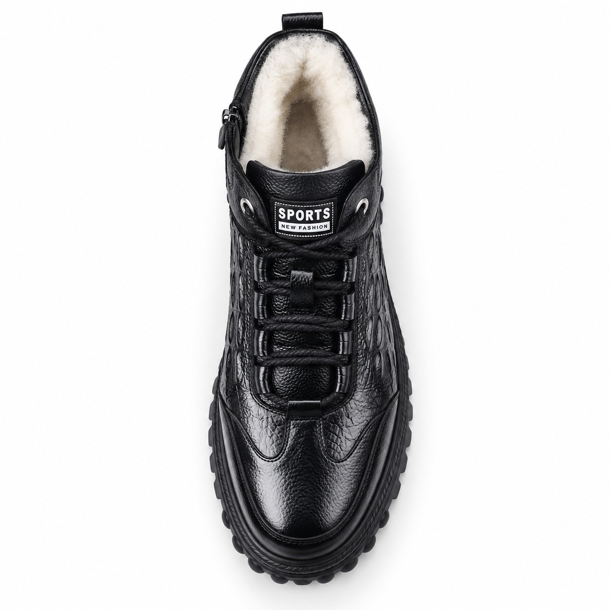 Men's Full-Grain Leather Lug-Sole Lace-Up Boots 3