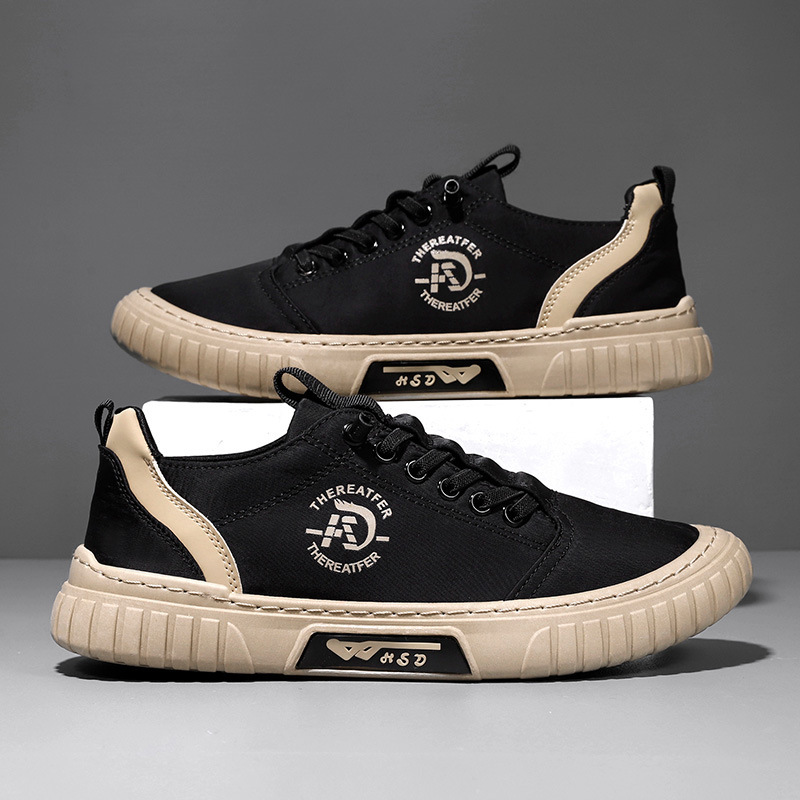Men's Breathable Canvas Lace-Up Casual Shoes detail 7