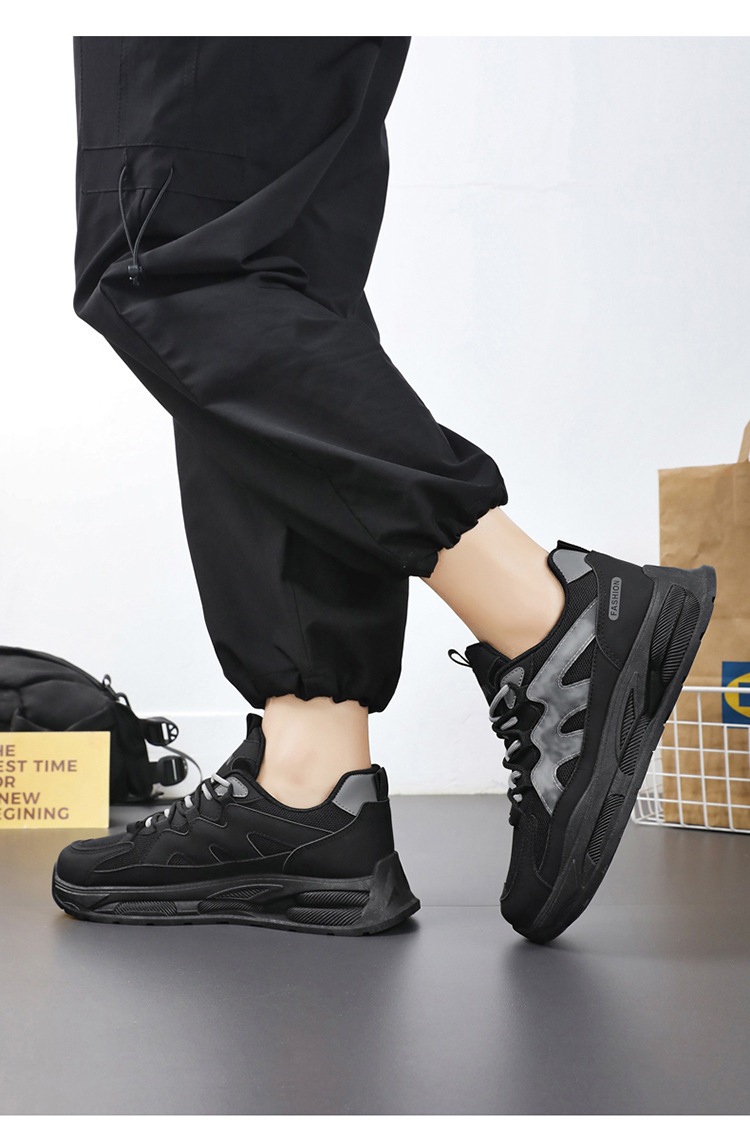 Sneakers casual da uomo traspiranti con plateau e motivo color block detail 5