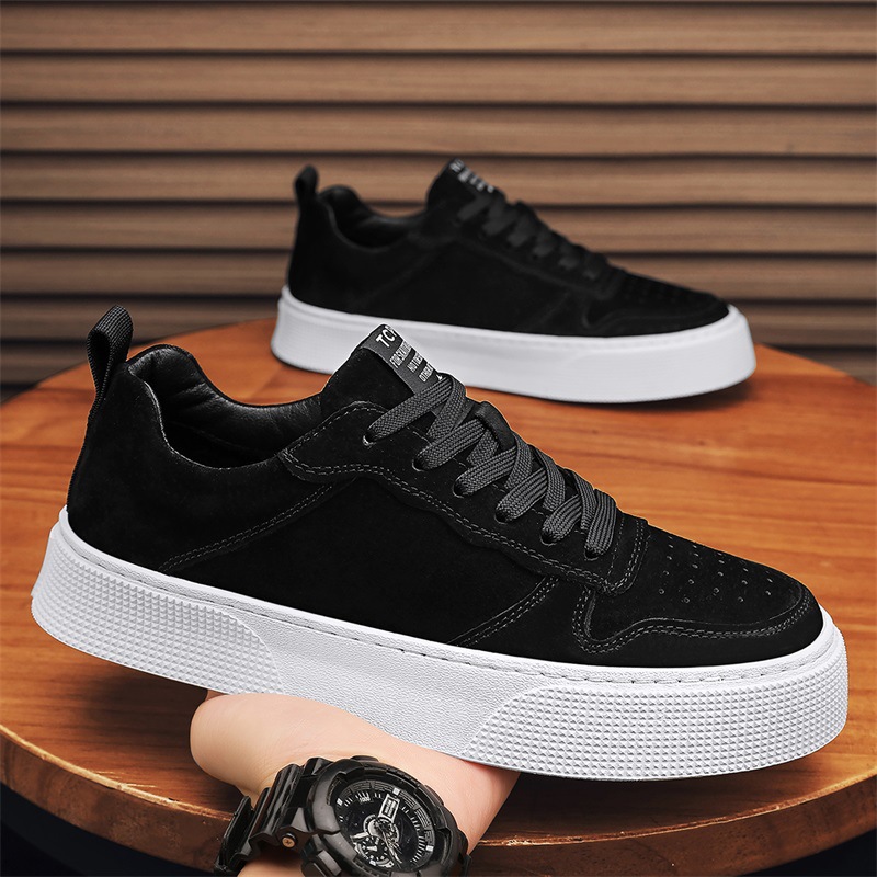 Chaussures de skate à lacets respirantes en daim pour homme 4