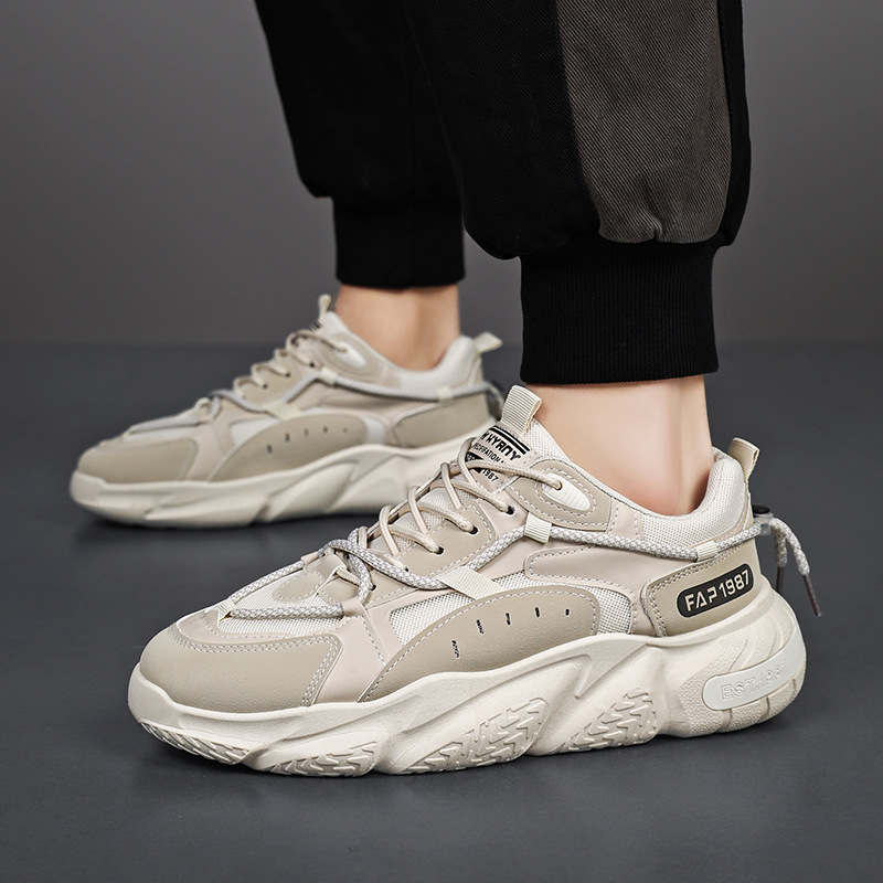 Atmungsaktive Chunky Plateau-Sneaker für Herren im Colorblock-Design detail 8