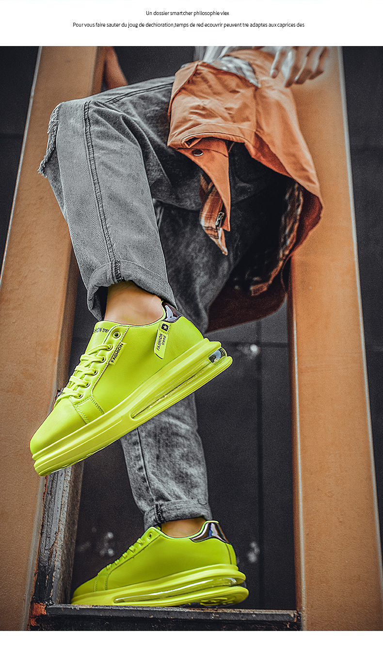 Gedämpfte Plateau-Freizeitschuhe für Herren mit Schnürung detail 8