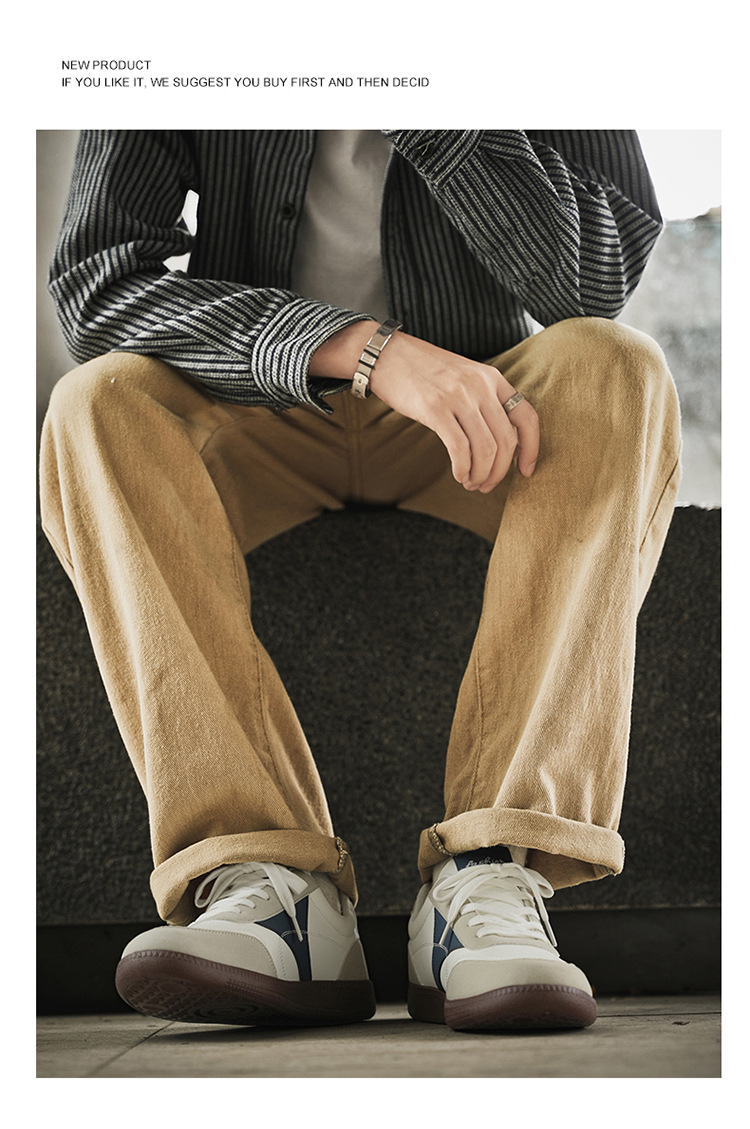 Sneakers casual da uomo stringate stile retrò con design colorblock detail 7