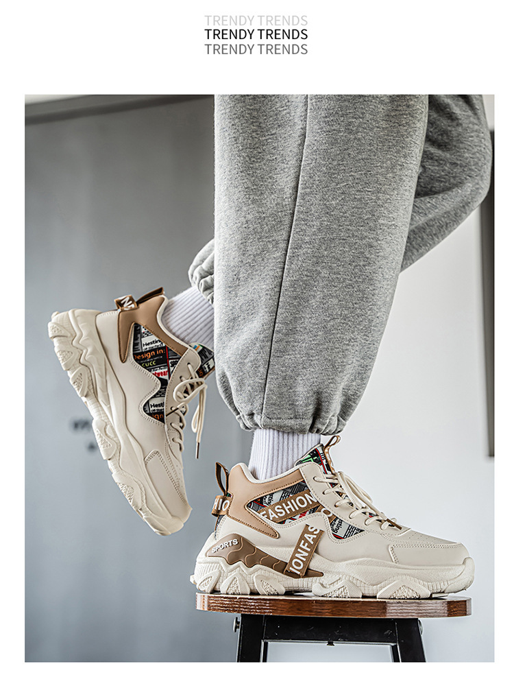 Rutschfeste Plateau-Freizeitschuhe für Herren mit Schnürung detail 6