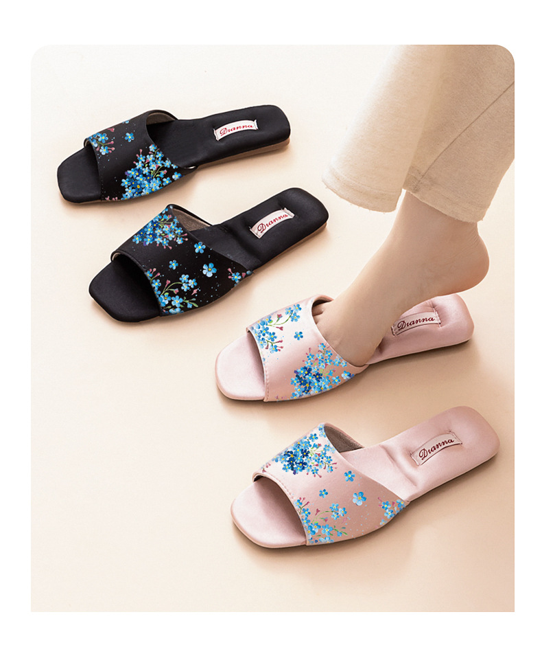 Pantofole da donna floreali a punta aperta con suola ammortizzata detail 6