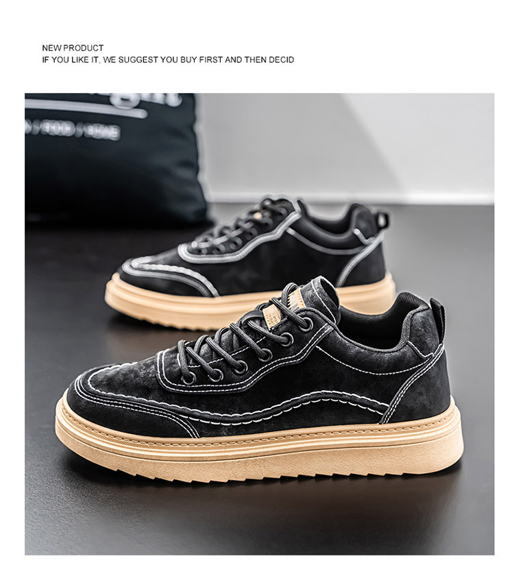 Gedämpfte Plateau-Freizeitschuhe für Herren mit Schnürung detail 11