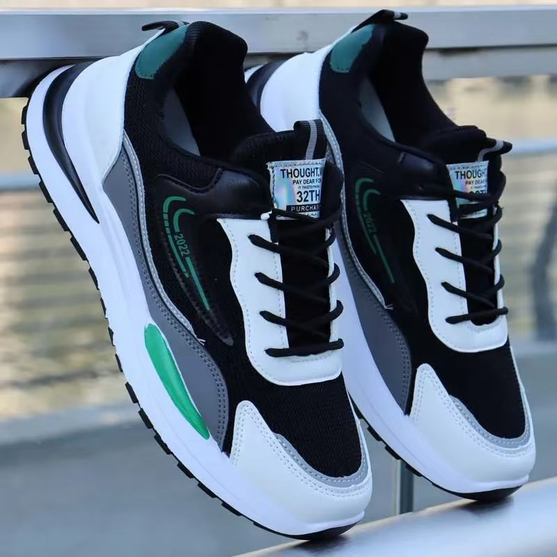 Men's Breathable Colorblock Lace-Up Sneakers 3