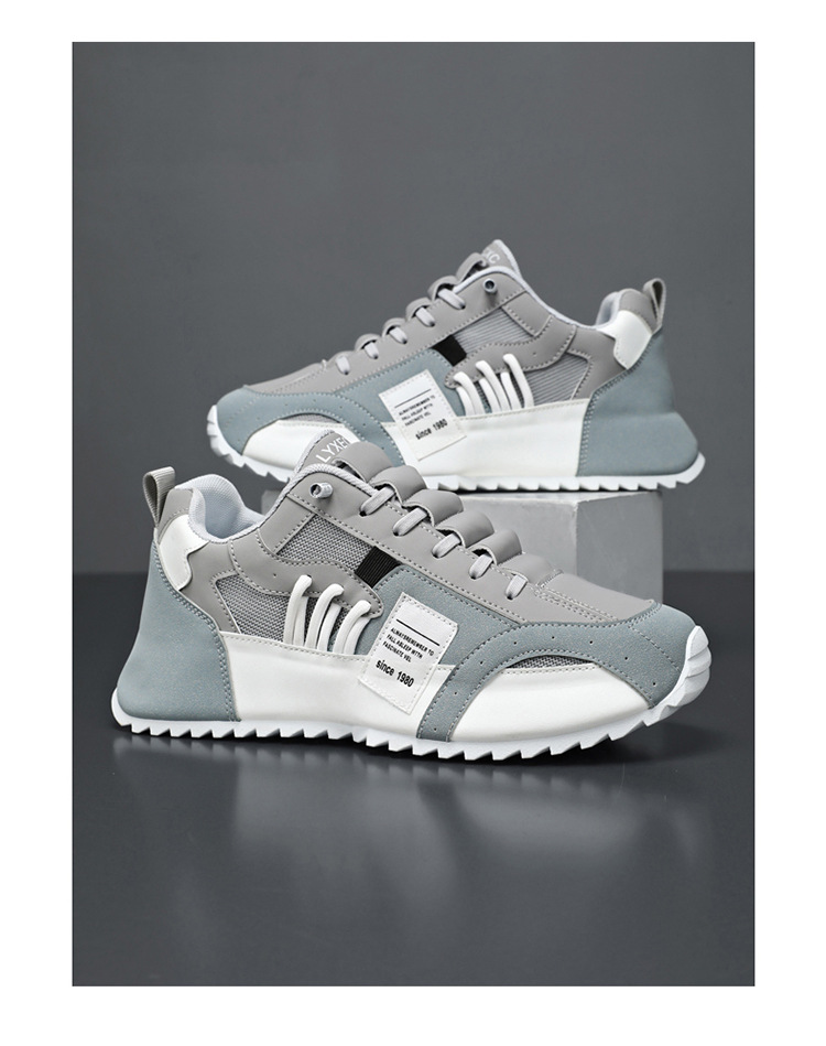 Zapatillas de deporte casual con plataforma y bloques de color para hombre detail 14