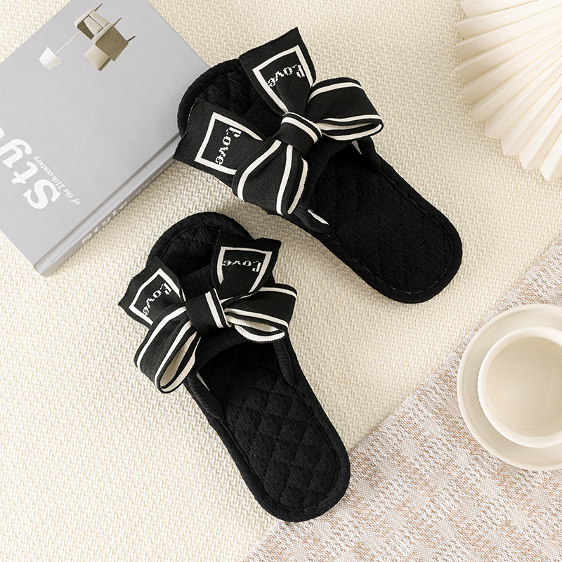 Two-layer cloth bottom Japanese style bow all black