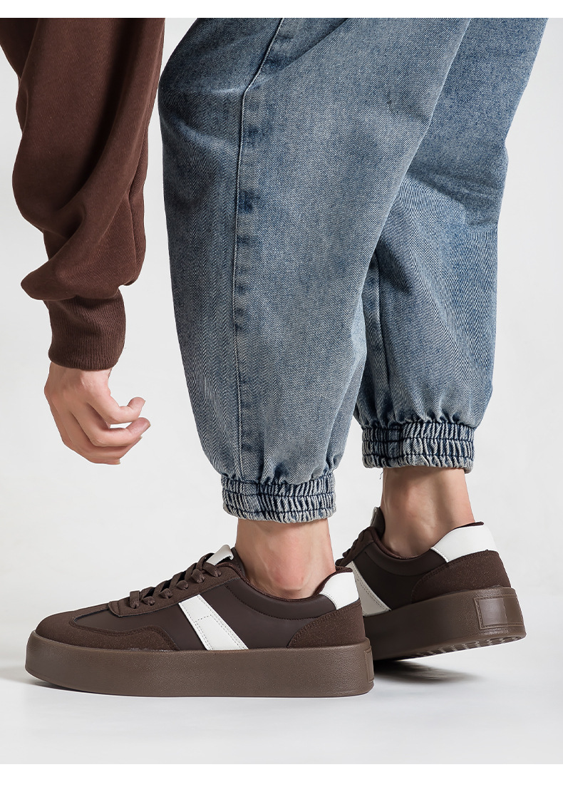 Chaussures casual unisexes à plateforme et lacets style colorblock detail 8