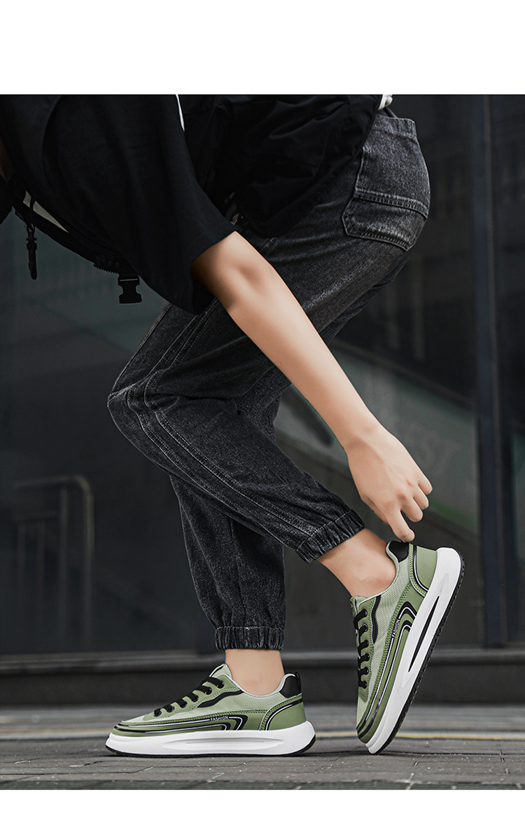 Sneakers casual da uomo traspiranti in mesh con lacci detail 9
