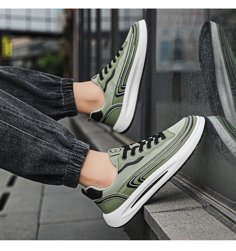 Sneakers casual da uomo traspiranti in mesh con lacci detail 4