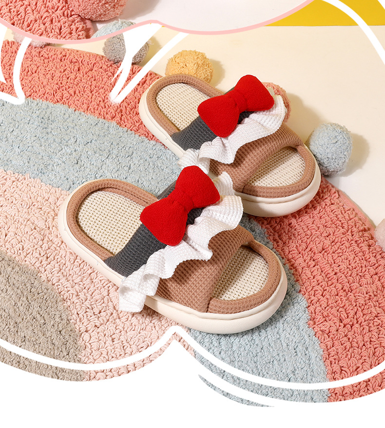 Ademende gevoerde open pantoffels voor dames detail 1