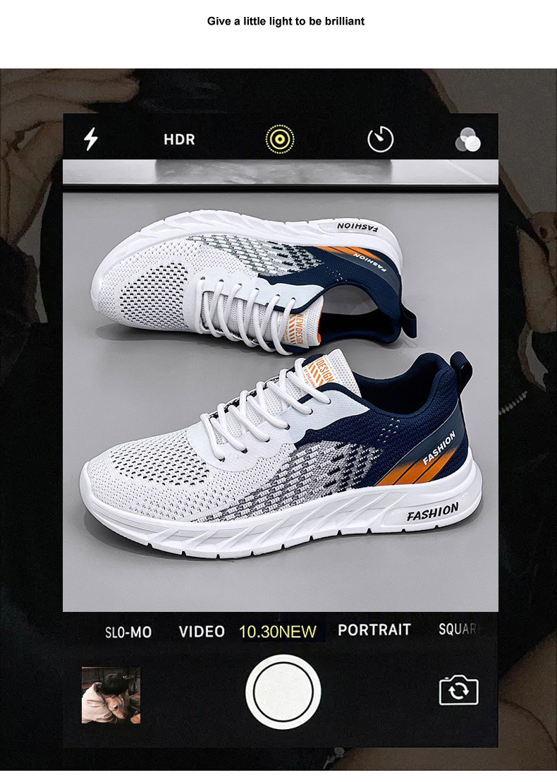 Men's Breathable Mesh Lace-Up Running Shoes detail 8