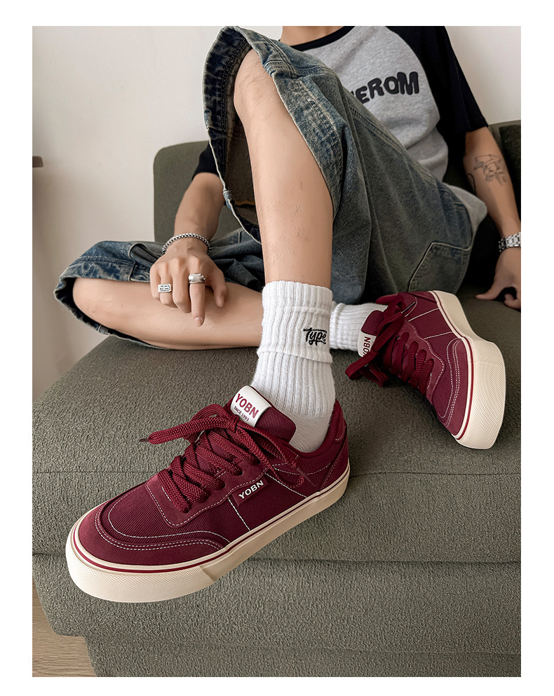 Men's Breathable Canvas Lace-Up Casual Shoes detail 12