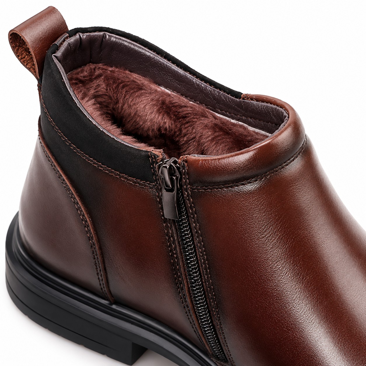 Men's Full-Grain Leather Double-Buckle Ankle Boots 12