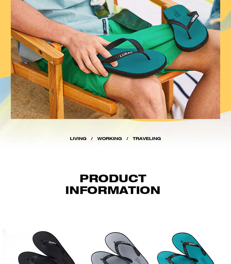Men's Lightweight Waterproof Beach Flip-Flops detail 2