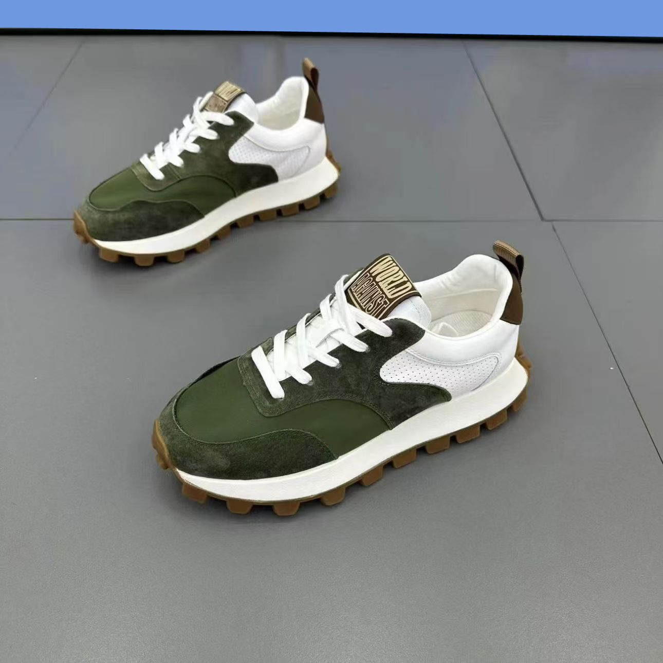 Unisex Colorblock Plateau-Sneaker im Vintage-Look zum Schnüren