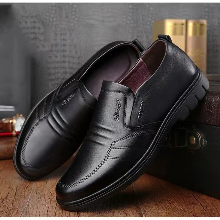 Men's PU Leather Non-Slip Slip-On Casual Shoes
