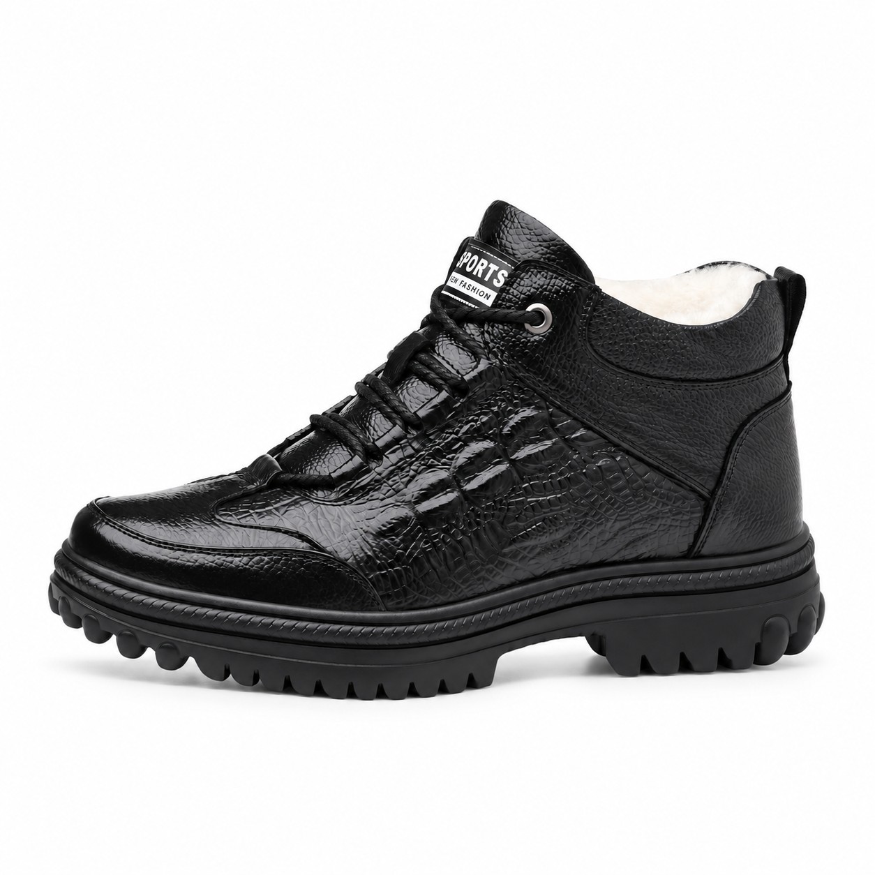 Men's Full-Grain Leather Lug-Sole Lace-Up Boots 2