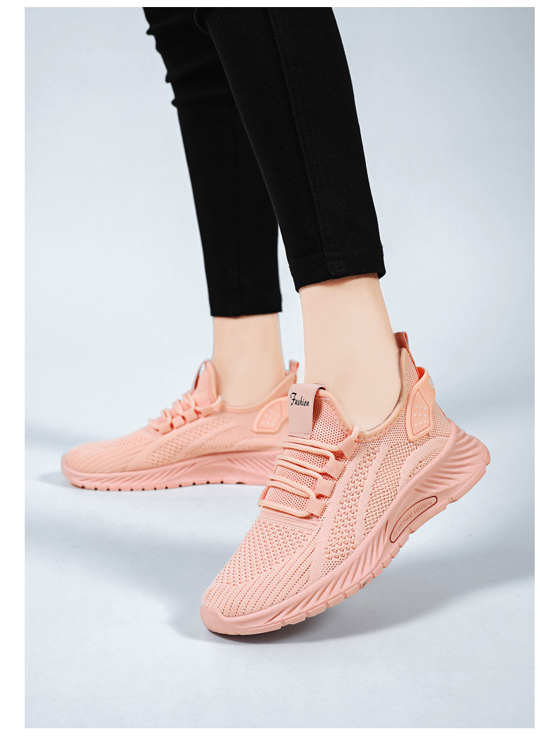 Women's Breathable Knit Lace-Up Running Shoes detail 7