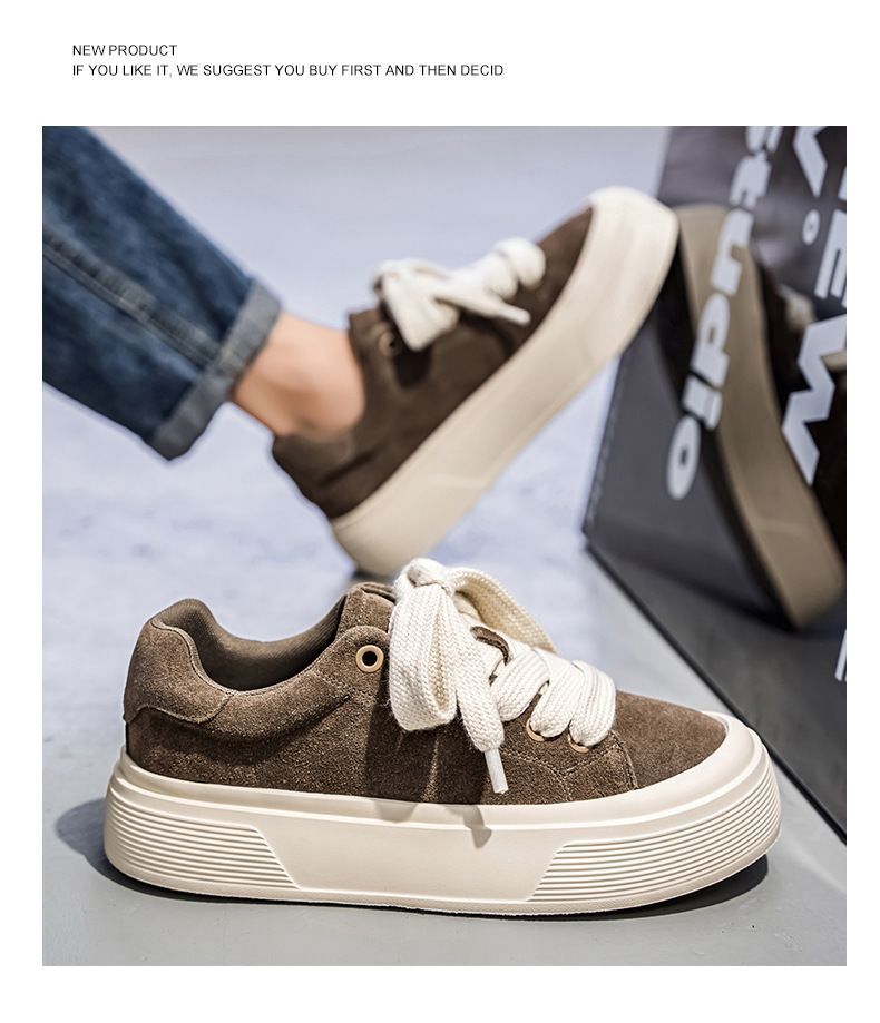 Plateau-Freizeitschuhe für Herren mit dicken Schnürsenkeln detail 7
