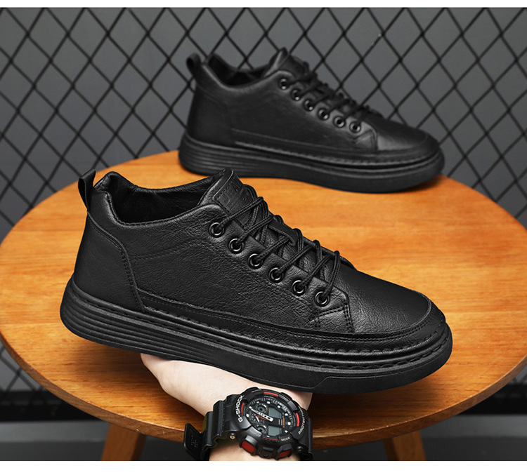 Herren Freizeitschuhe aus PU-Leder zum Schnüren detail 9