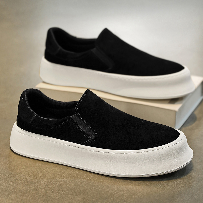 Herren Plateau-Slip-On-Freizeitschuhe aus Wildleder-Optik 2