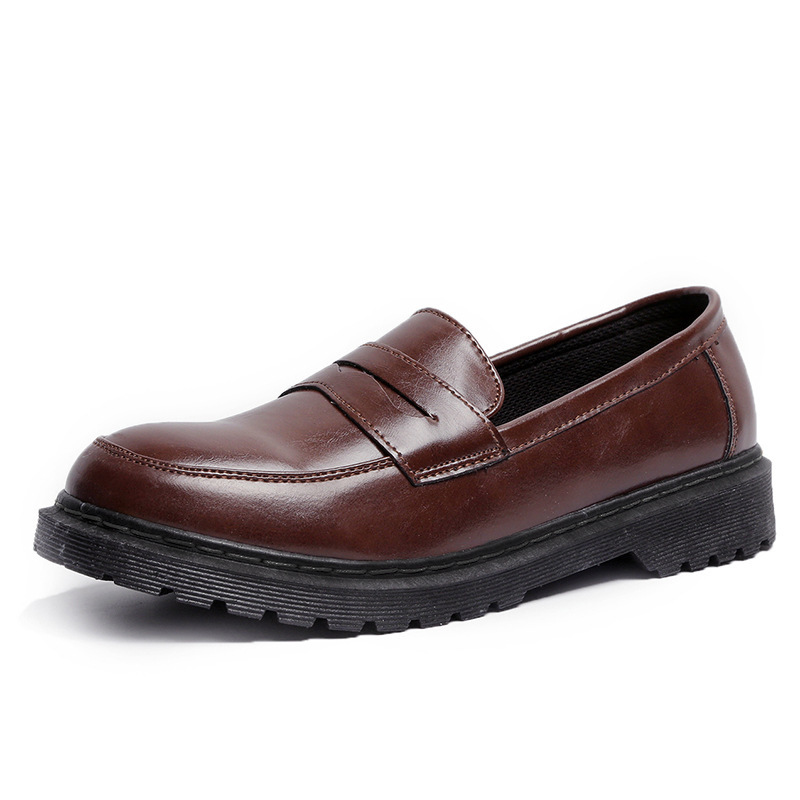 Unisex Vintage Slip-On PU Leather Casual Loafers detail 6