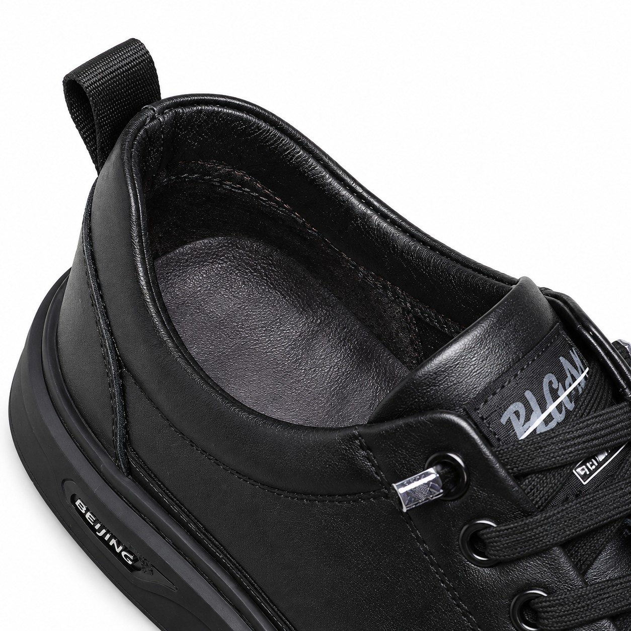 Men's Full-Grain Leather Cushioned Lace-Up Casual Shoes 9
