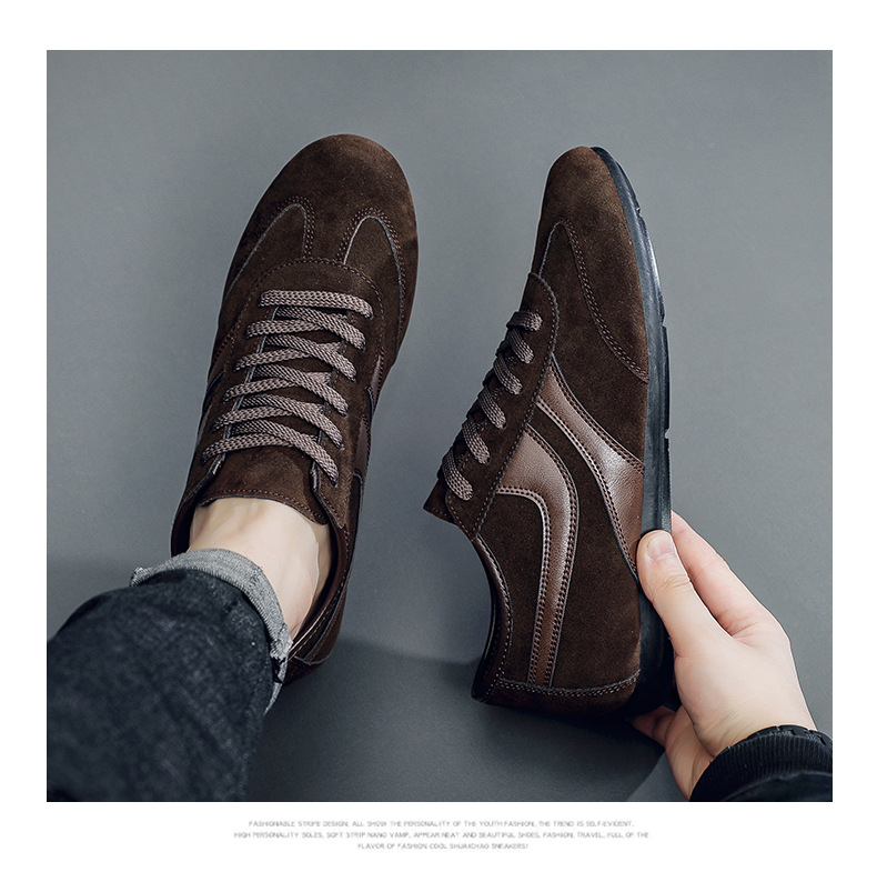 Klassische Herren-Freizeitschuhe aus Wildlederimitat mit Schnürung detail 4