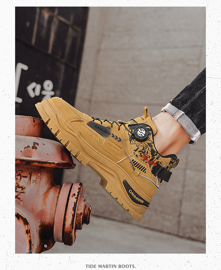 Men's Colorblock Non-Slip High-Top Casual Shoes detail 3