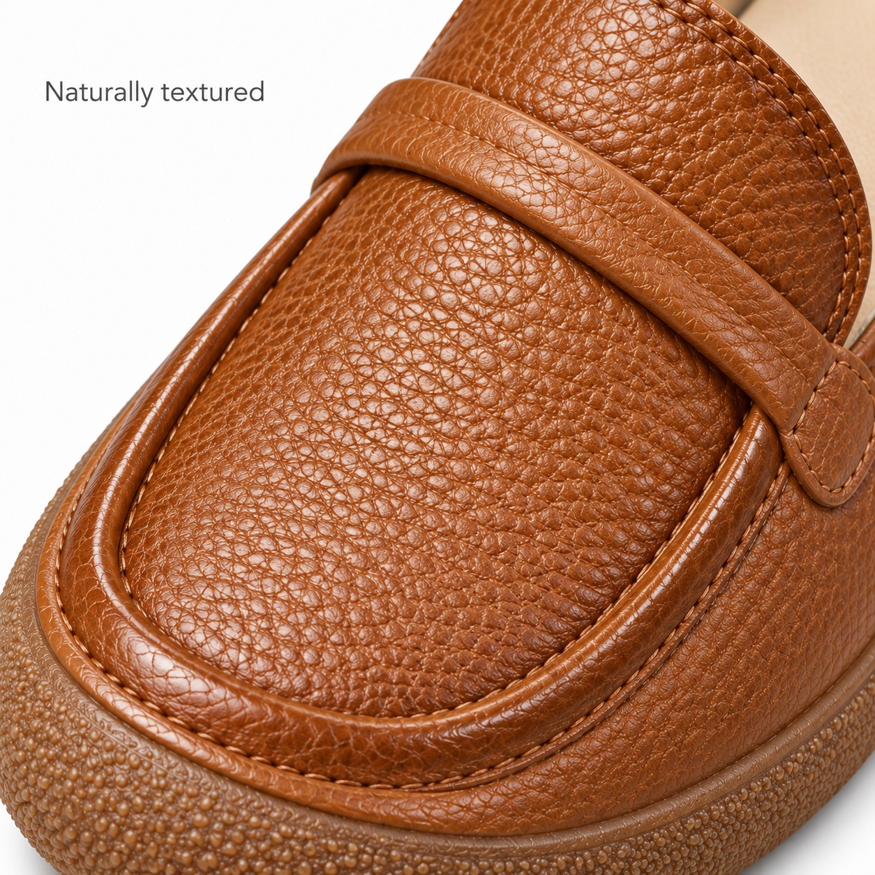 Women's Full-Grain Leather Chunky-Sole Loafer Flats detail 1