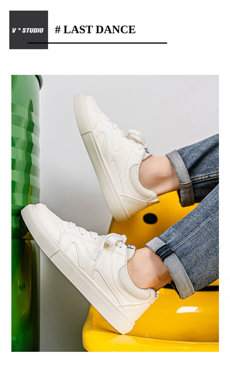 Men's Lace-Up PU Leather Casual Skate Shoes detail 6