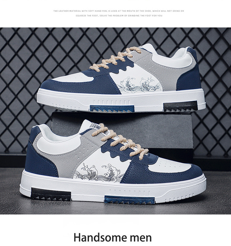 Skateschoenen voor heren met grafische print en vetersluiting detail 9