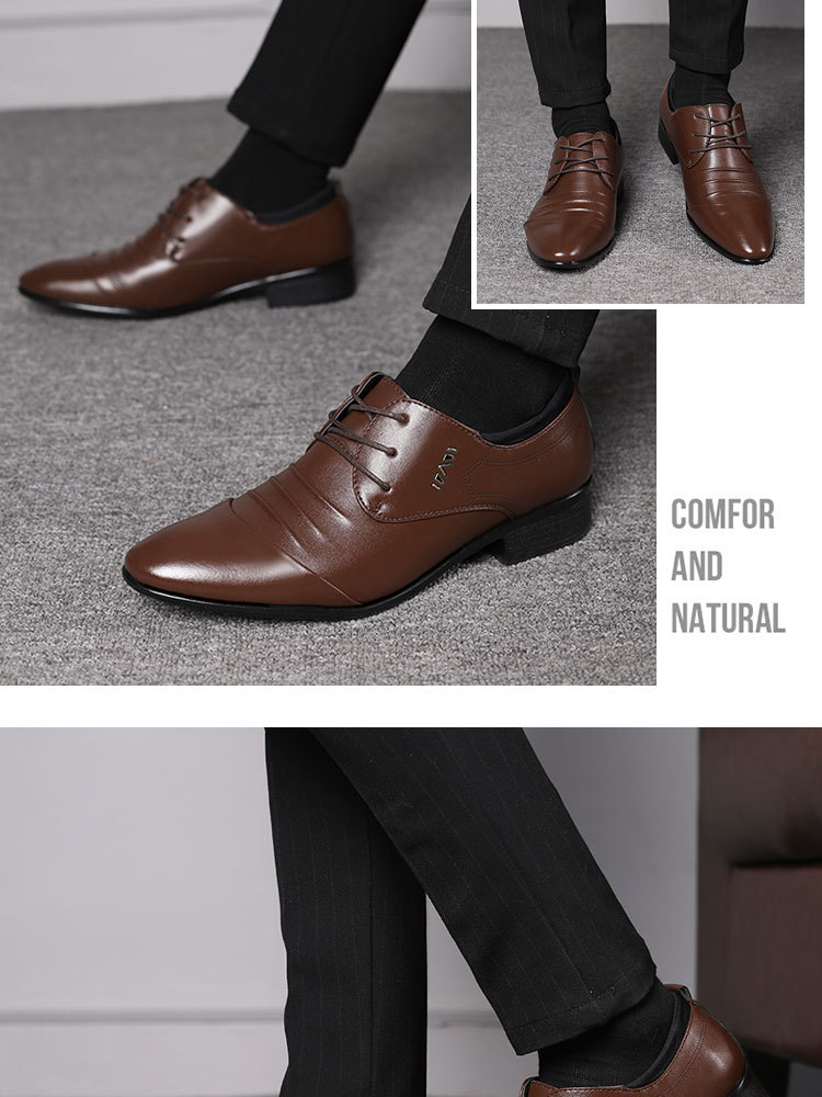 Nette veterschoenen met spitse neus voor heren detail 9