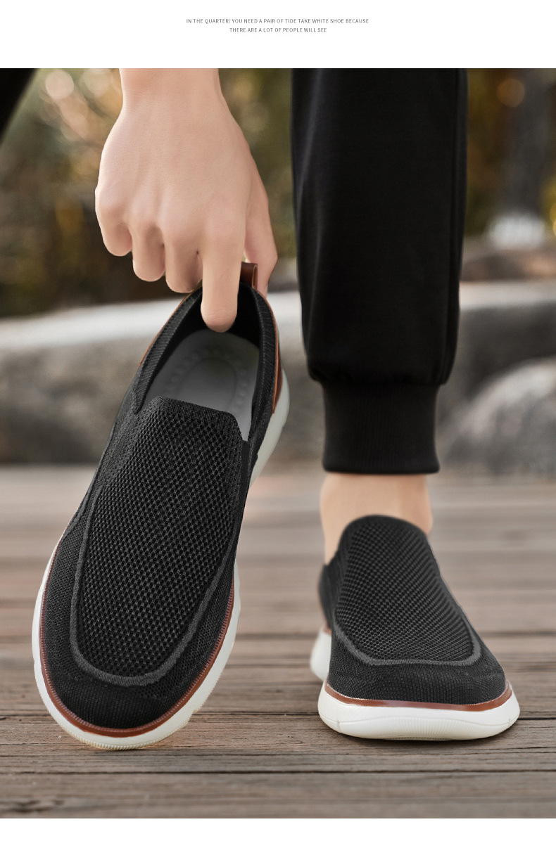 Atmungsaktive Strick-Slip-On-Freizeitschuhe für Herren detail 7