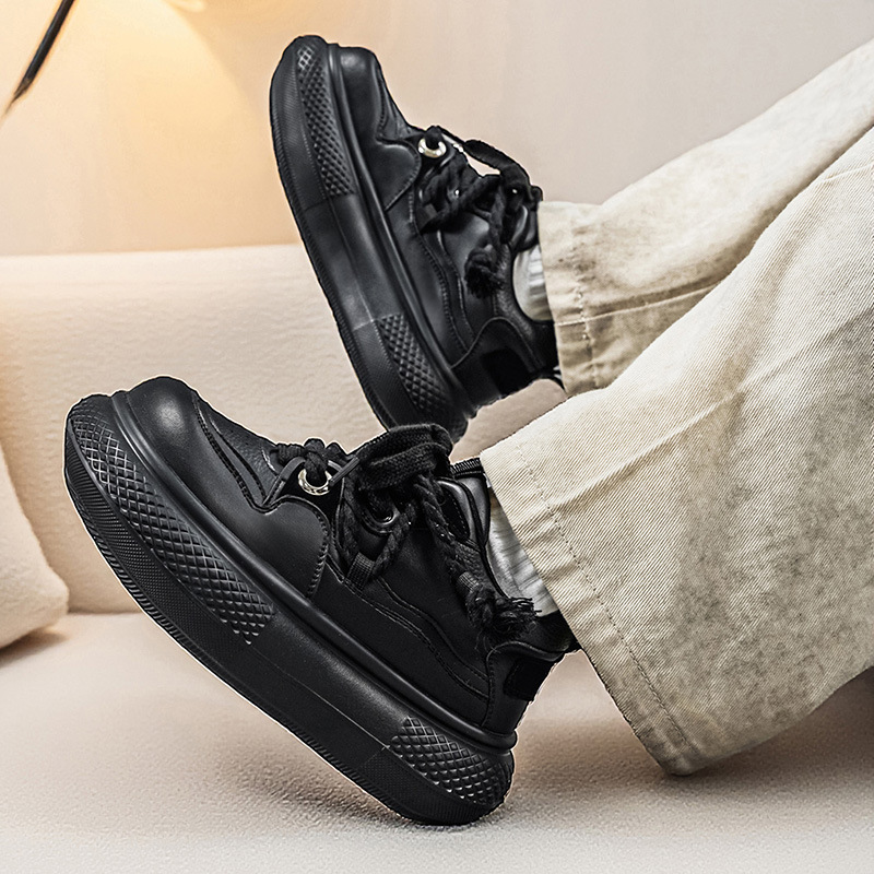 Men's Platform Chunky Cushioned Lace-Up Casual Shoes 5