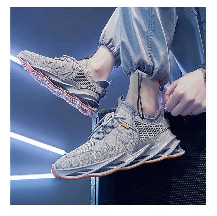 Men's Breathable Knit Cushioned Running Shoes detail 5