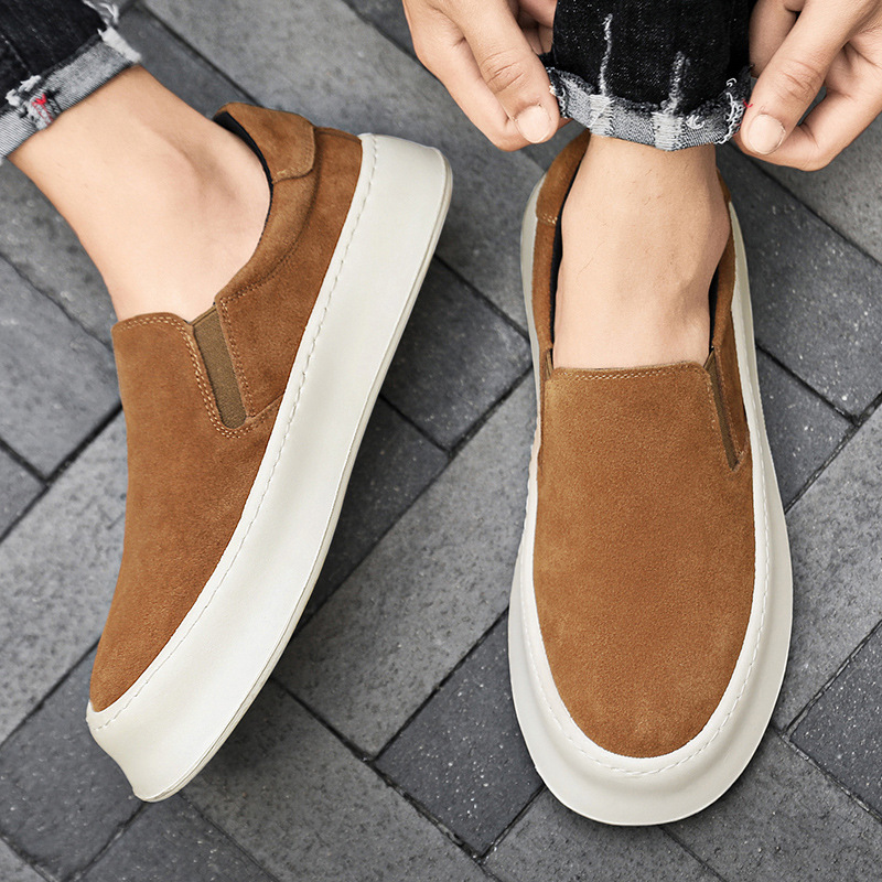 Herren Plateau-Slip-On-Freizeitschuhe aus Wildleder-Optik detail 17