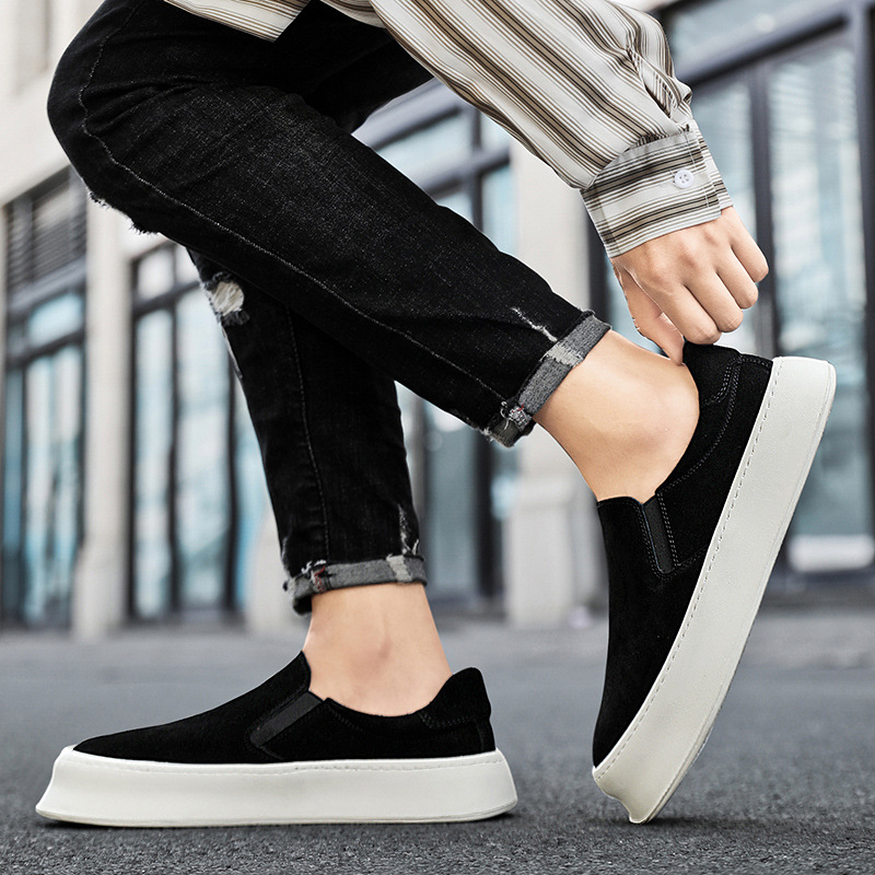 Herren Plateau-Slip-On-Freizeitschuhe aus Wildleder-Optik detail 1