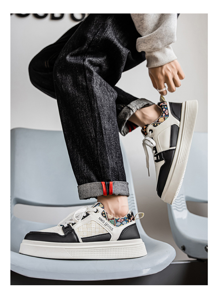 Baskets casual à plateforme et lacets pour hommes style color-block detail 15