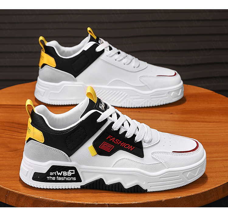 Men's Colorblock Lace-Up Casual Platform Sneakers detail 8