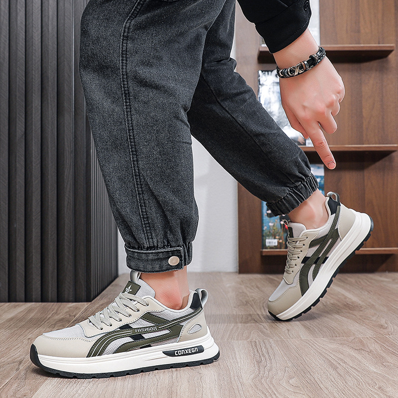 Sneakers da uomo traspiranti stringate con suola ammortizzata 4